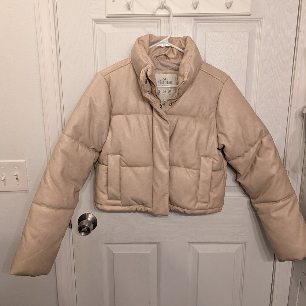 Hollister Vegan Leather Mini Puffer Jacket